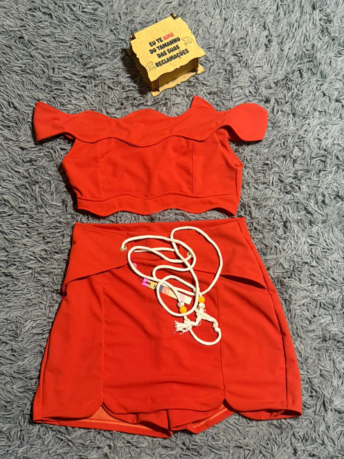 Conjunto Plus Size Festonê Vermelho (Flat)