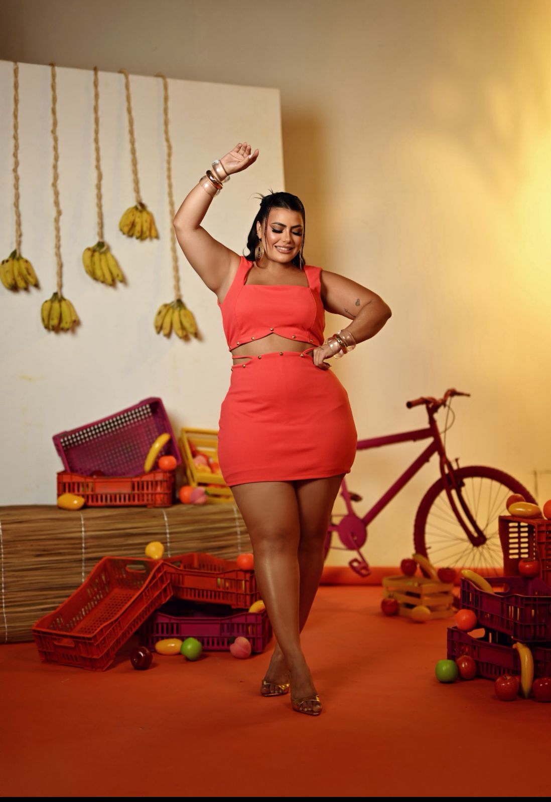 Conjunto Plus Size Laranja (Modelo Full)